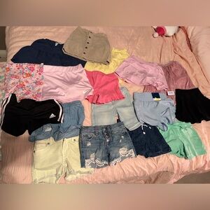 Old Navy Girls' Shorts & Skirt Set - Pink, Light Blue, Black